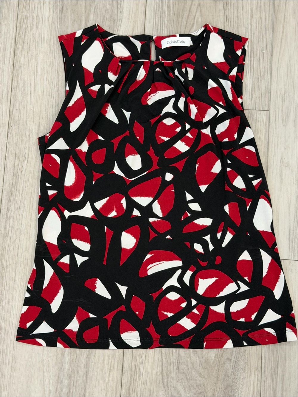 Calvin Klein Abstract Print Tank Top in Black & Red Like New